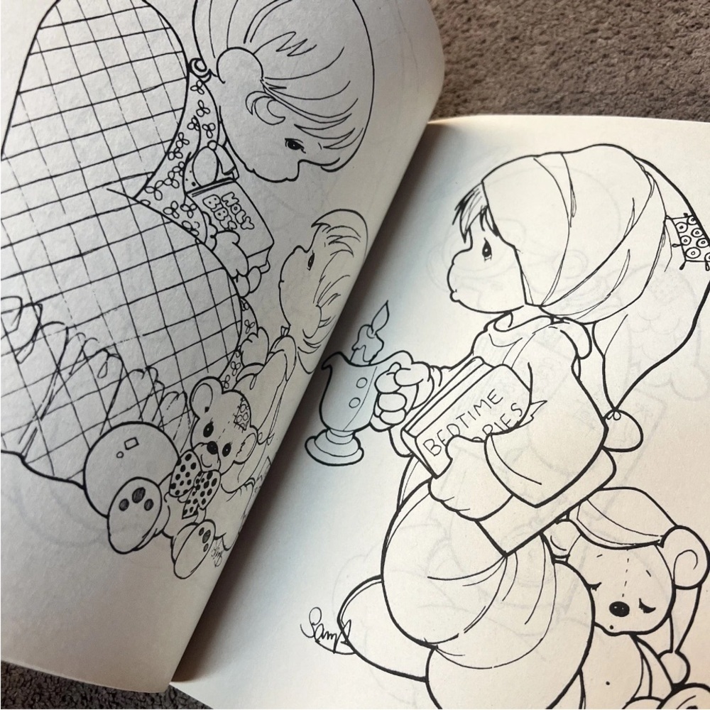 Precious Moments Coloring Book #1633-14 Vintage 1990 Golden Book UNUSED - Picture 5 of 6